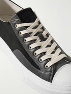 Givenchy - City Logo-Debossed Leather-Trimmed Canvas Sneakers - Black