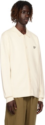 Fred Perry Off-White Button Cardigan