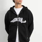 POSTAL Men's Trip Applique Zip Hoodie in Black