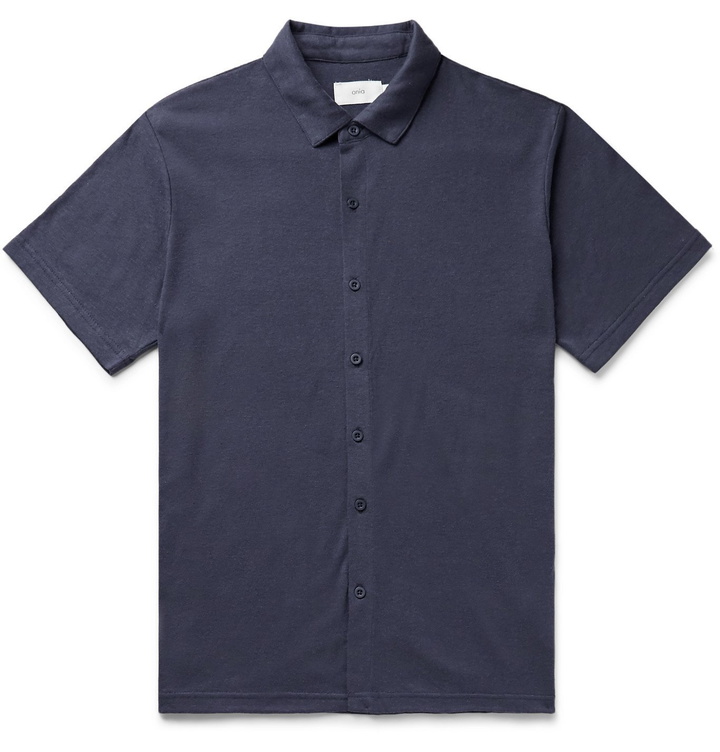 Photo: Onia - Dylan Linen-Blend Jersey Shirt - Blue