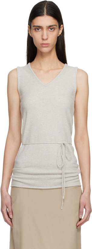Photo: LE17SEPTEMBRE Gray Long Scoop Sleeveless Tank Top