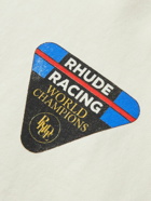 Rhude - Livery Racing Logo-Print Cotton-Jersey Hoodie - Neutrals