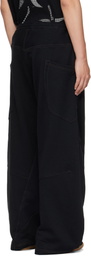 Khoki Black 3D Cutting Sweatpants