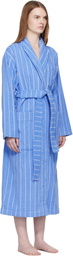 Tekla Blue & White Terry Classic Bathrobe