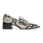 Alexander Wang Black and White Snake Print Parker Low Loafers