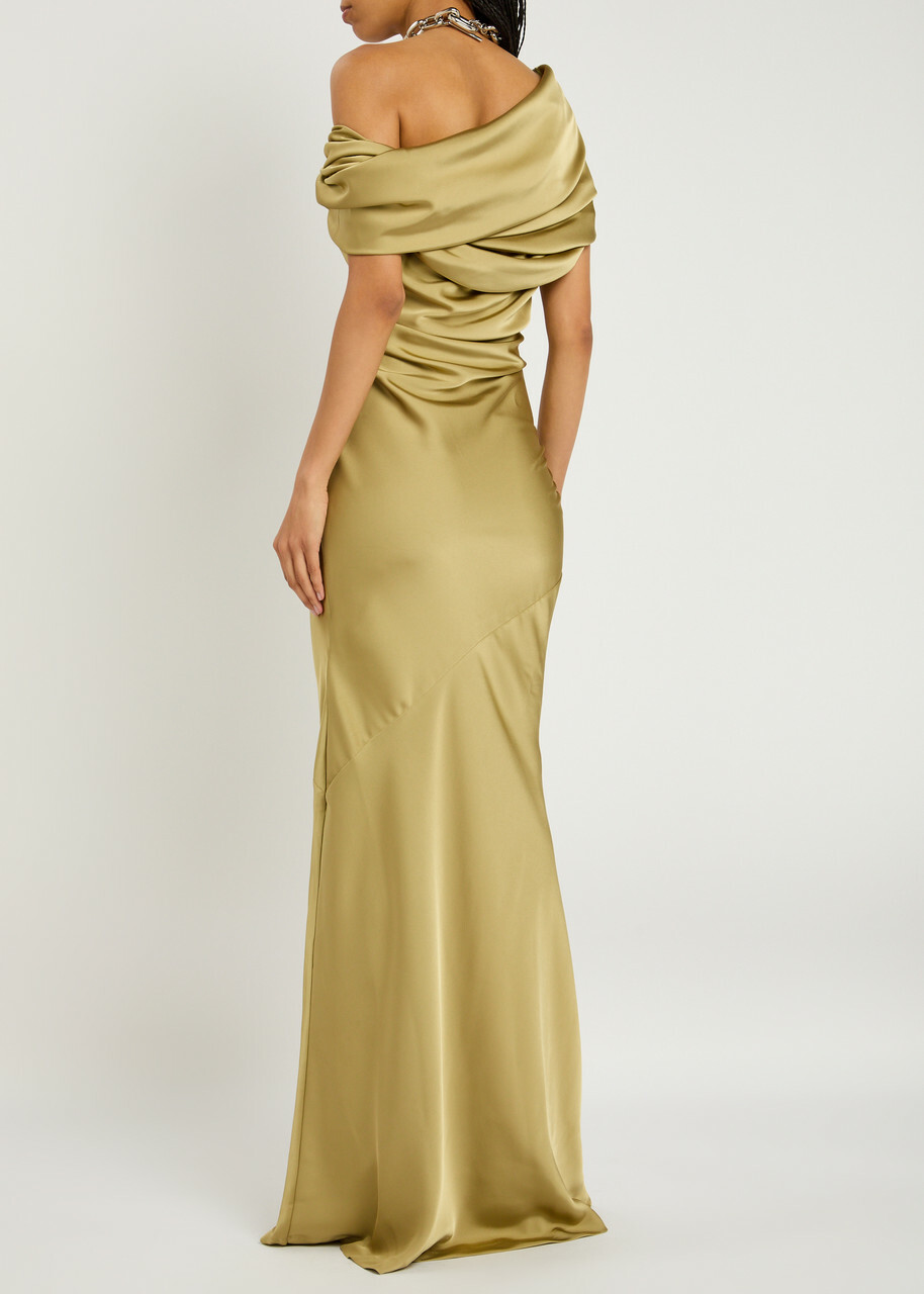 Entire Studios Viridia Satin Maxi Dress Ecru