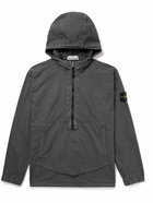 Stone Island - Logo-Appliquéd Cotton Half-Zip Shirt Jacket - Gray