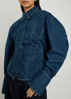 A.W.A.K.E Mode Puff-sleeve Denim Shirt Blue