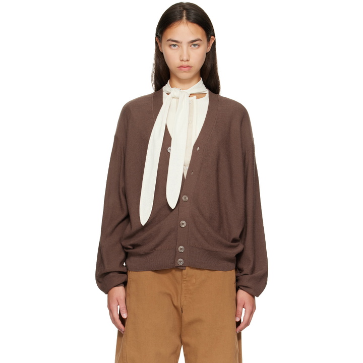 Photo: LEMAIRE Brown Relaxed Twisted Cardigan
