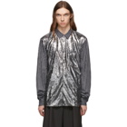 Comme des Garcons Homme Plus Black and White Foil Velour Shirt