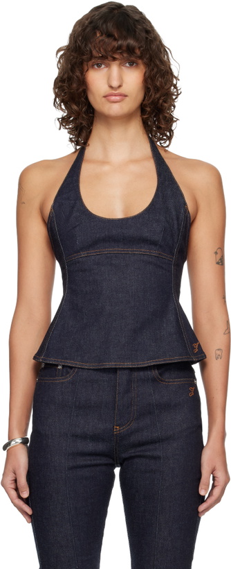 Photo: JACQUEMUS Navy 'The Lavoir de-Nîmes denim' Top