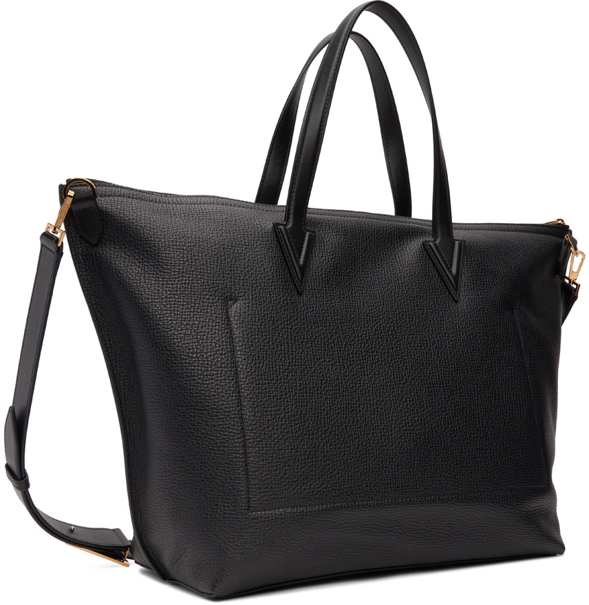 VERSACE　V Greca Leather Tote Bag Versace Black V Greca Tote Bag Versace