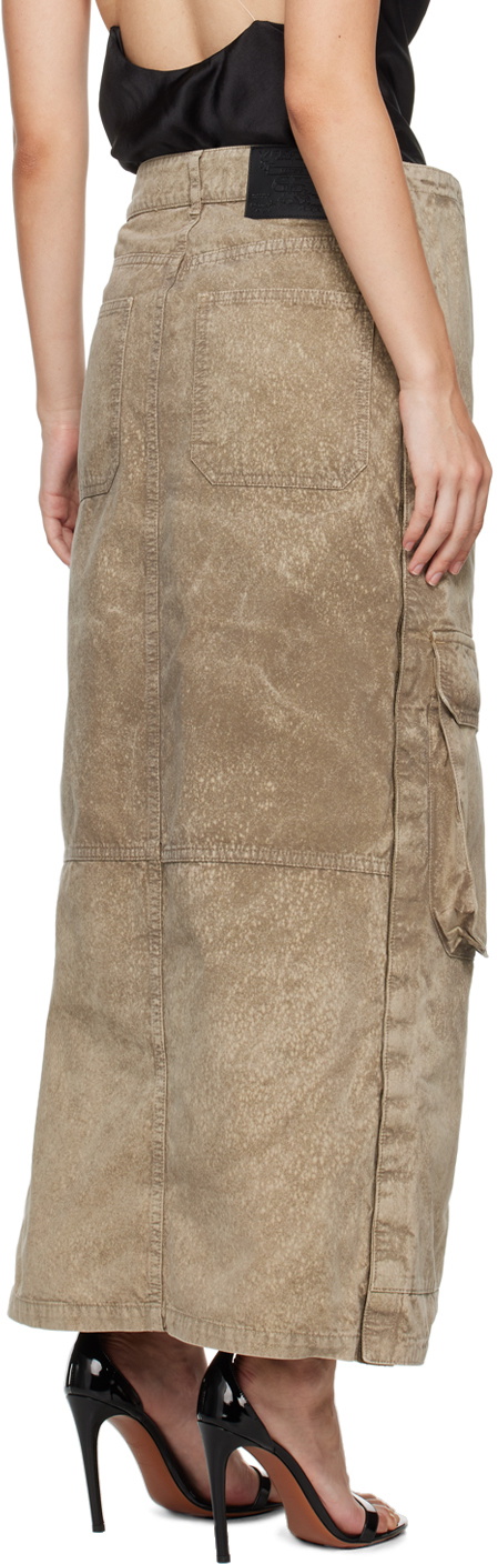 Y/Project Khaki Cargo Pocket Midi Skirt