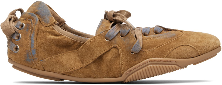 Photo: Acne Studios Brown & Blue Lace-up Suede Sneakers