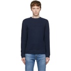 Naked and Famous Denim Navy Slim Crew Vintage Doubleface Sweater