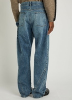 JW Anderson Twisted Workwear Straight-leg Jeans Mid Blu