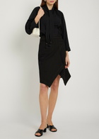 Lemaire Asymmetric Denim Mini Skirt Black