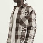 ICECREAM Men's Multi Logo Check Ls Shirt in Brown
