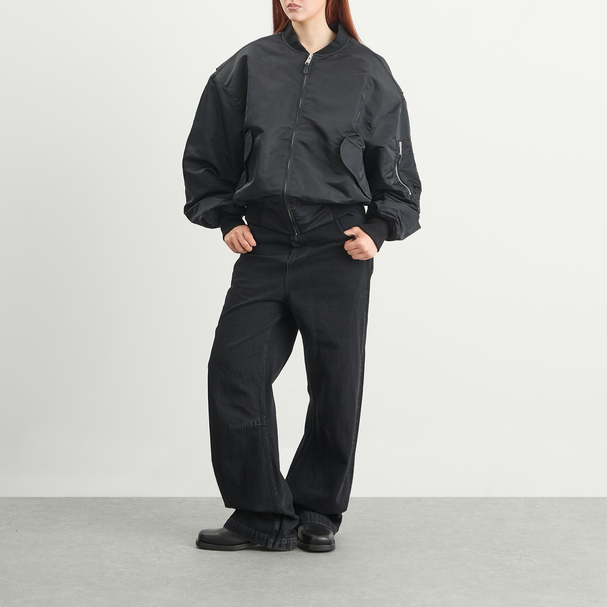Entire Studios Women's Broad Bomber Jacket in Oil