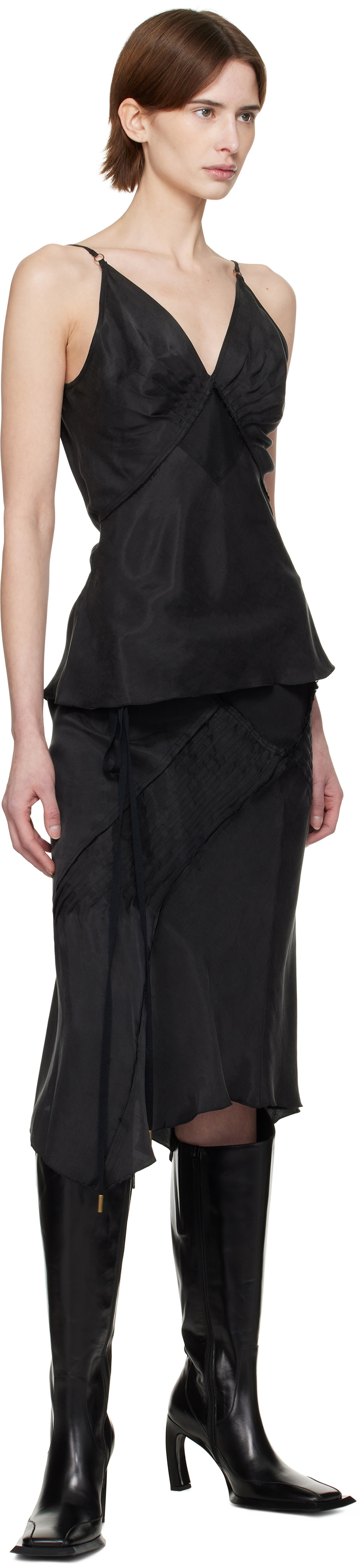 KNWLS Black Elisir Midi Skirt