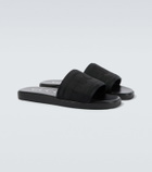 Gucci Logo canvas and leather slides