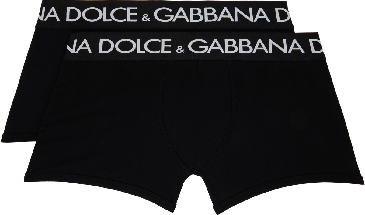 Dolce&Gabbana Two-Pack Black Cotton Jersey Boxers