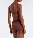Christopher Esber Embellished ruched bikini top