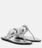 Pucci - Metallic leather thong sandals