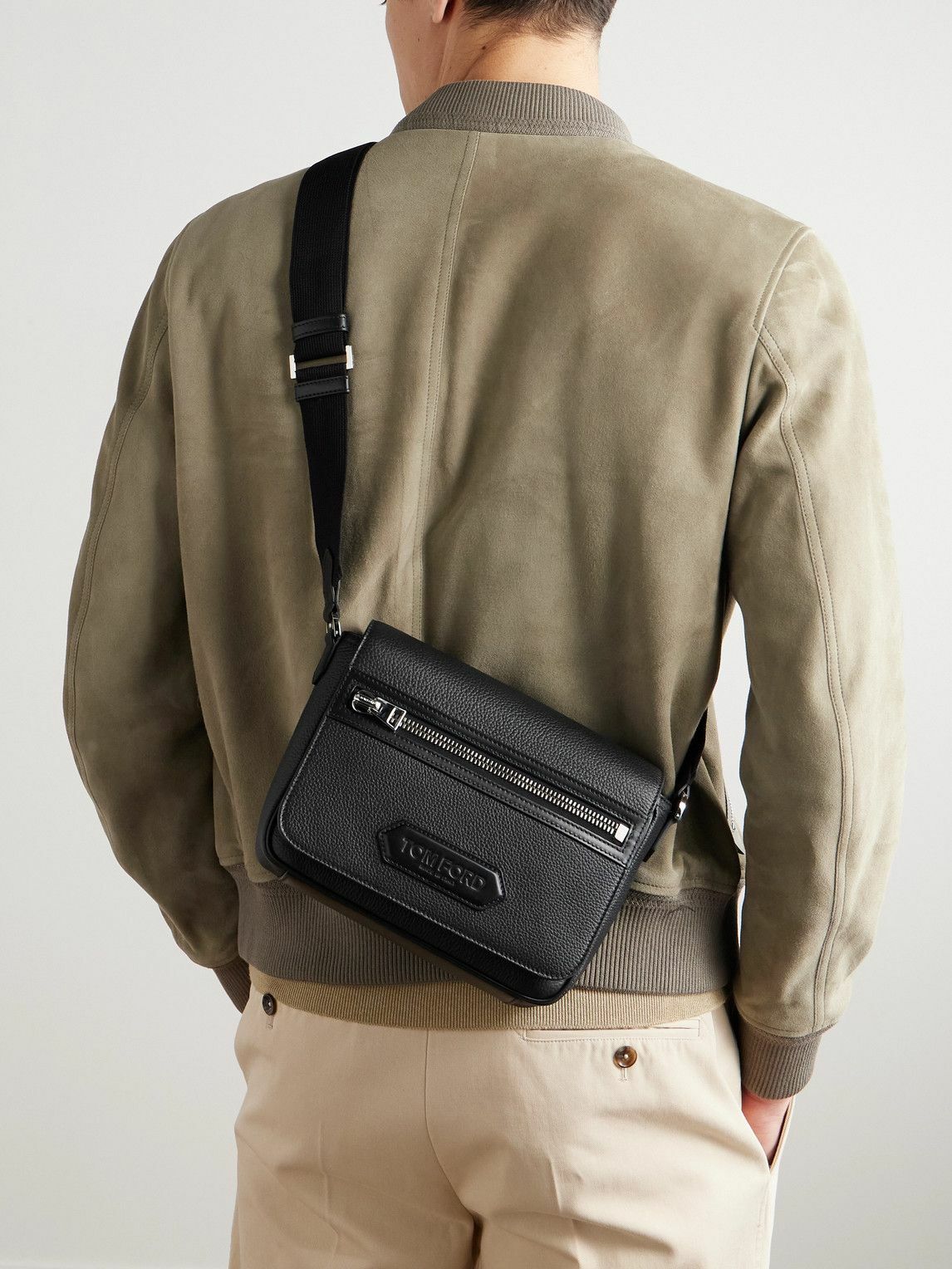 TOM FORD - Full-Grain Leather Messenger Bag