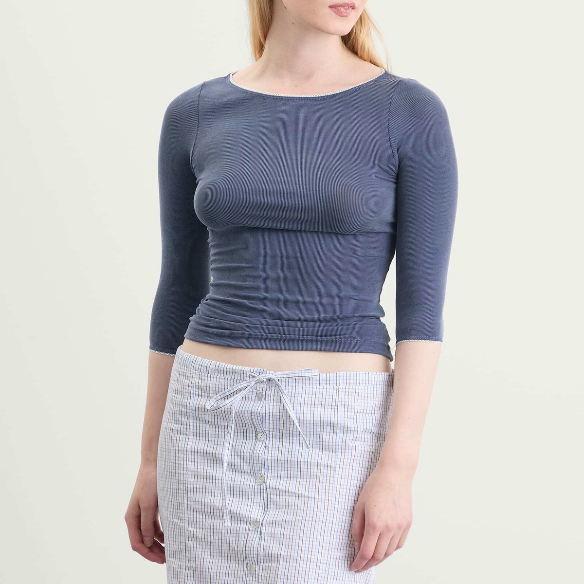 Fruity Booty Women's Second Skins 3/4 Length Top in Navy
