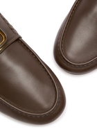 Valentino Vlogo Leather Loafers Brown
