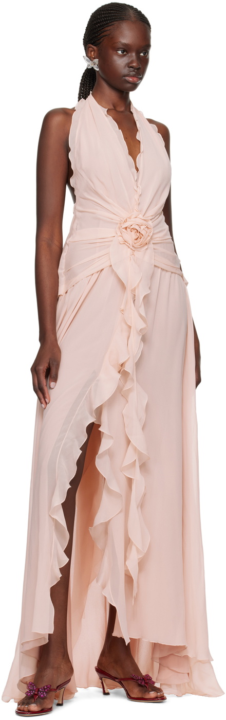 ワンピース BLUMARINE PINK MIDI DRESS One-shoulder Long Dress With Drapes | Blumarine