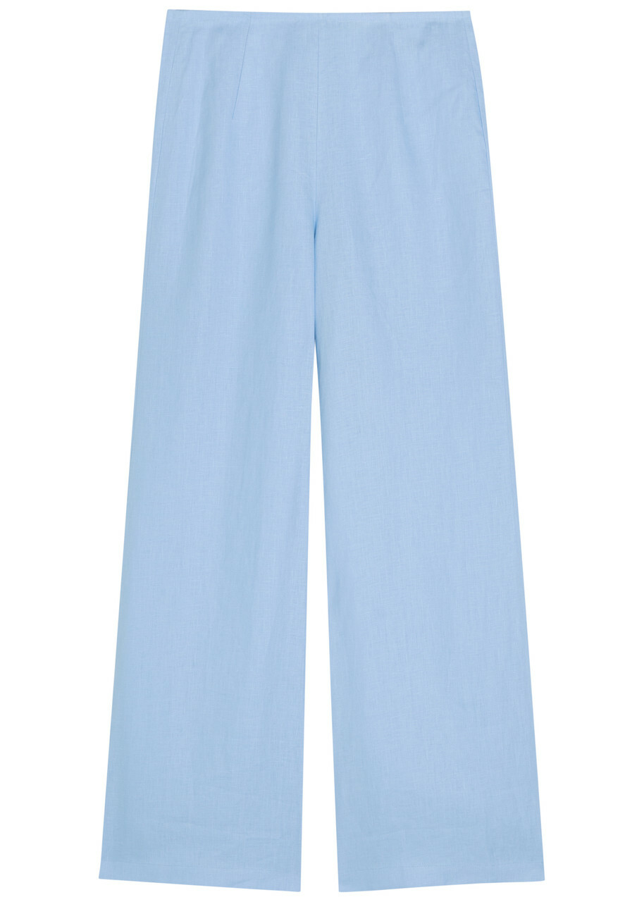Faithfull The Brand Syna Wide-leg Linen Trousers Light Blue
