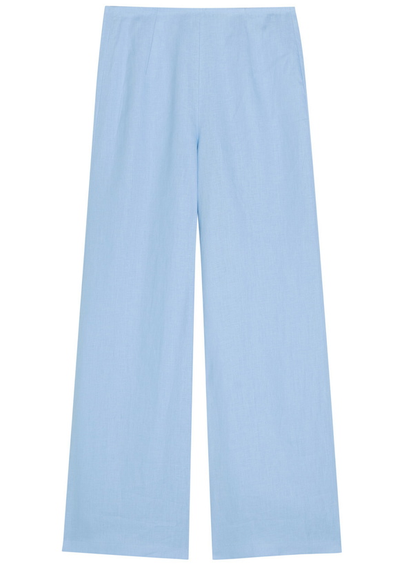Photo: Faithfull The Brand Syna Wide-leg Linen Trousers Light Blue