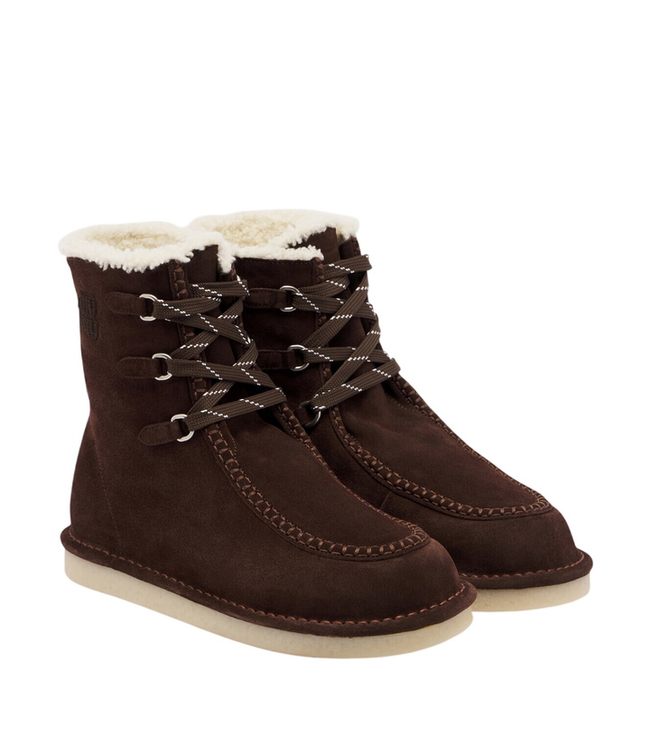 Photo: Miu Miu Shearling-lined suede lace-up boots