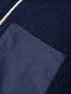 De Bonne Facture - Cotton-Trimmed Brushed-Wool Jacket - Blue