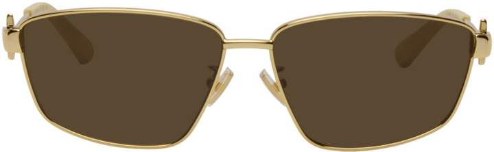 Photo: Bottega Veneta Gold Square Sunglasses