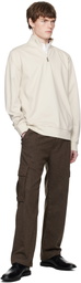BOSS Beige Zip-Through Sweatshirt
