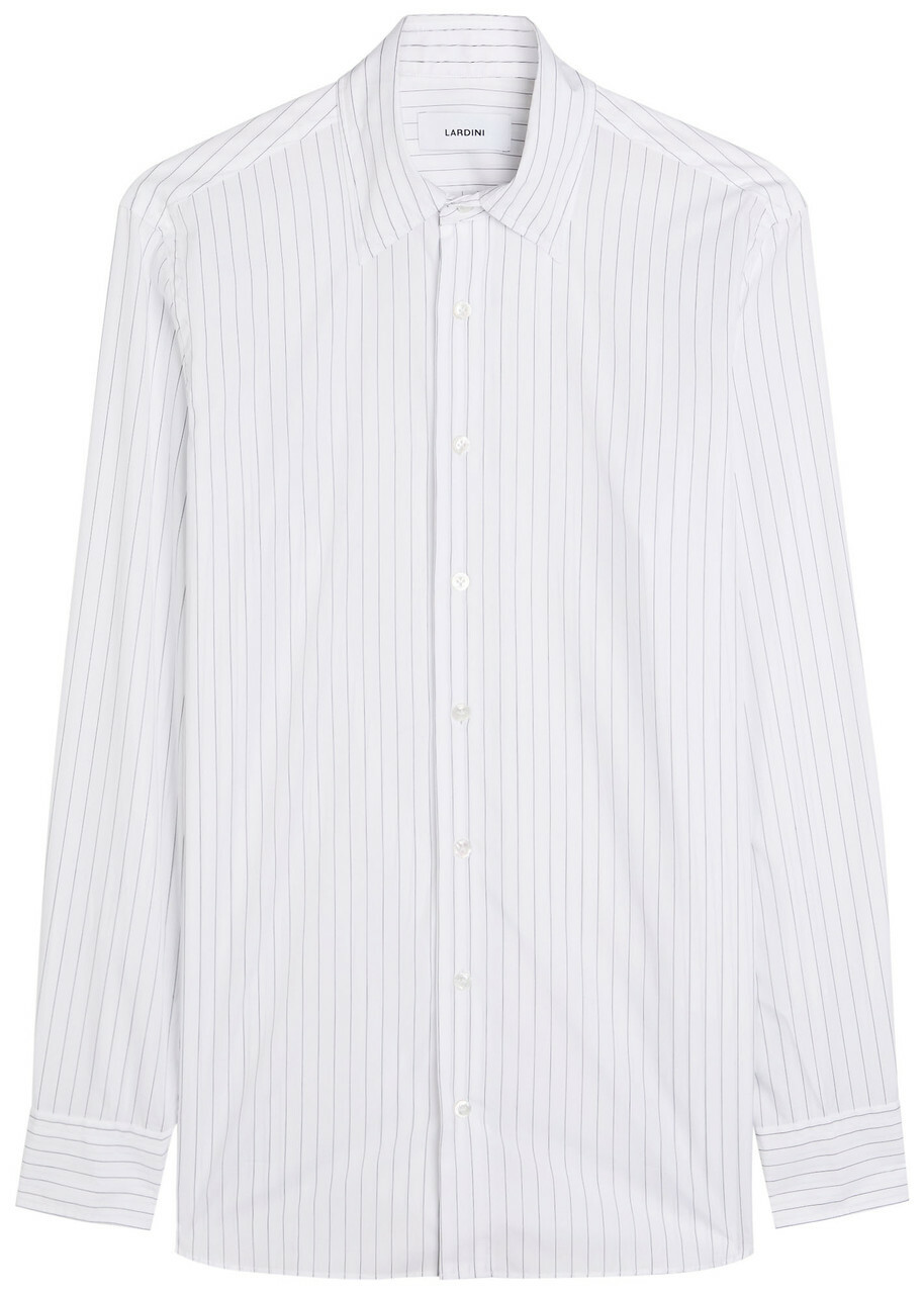 Lardini Striped Cotton Shirt White