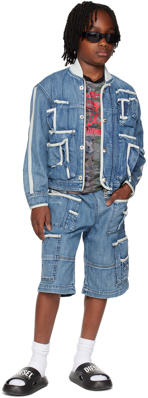Diesel Kids Blue Piek Denim Shorts