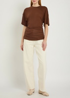Akyn Ruched Fine-knit T-shirt Brown