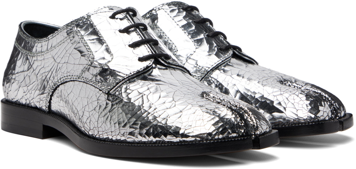 Maison Margiela Silver Tabi Broken Mirror Derbys