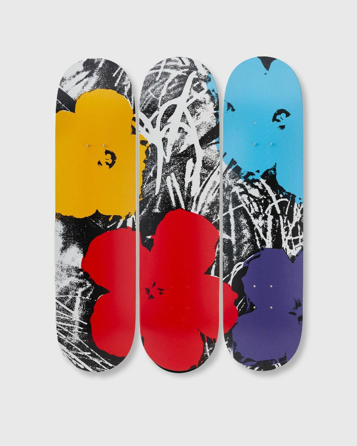 The Skateroom Andy Warhol Flowers Decks  Grey/Red 3 Pack Multi Home Deco