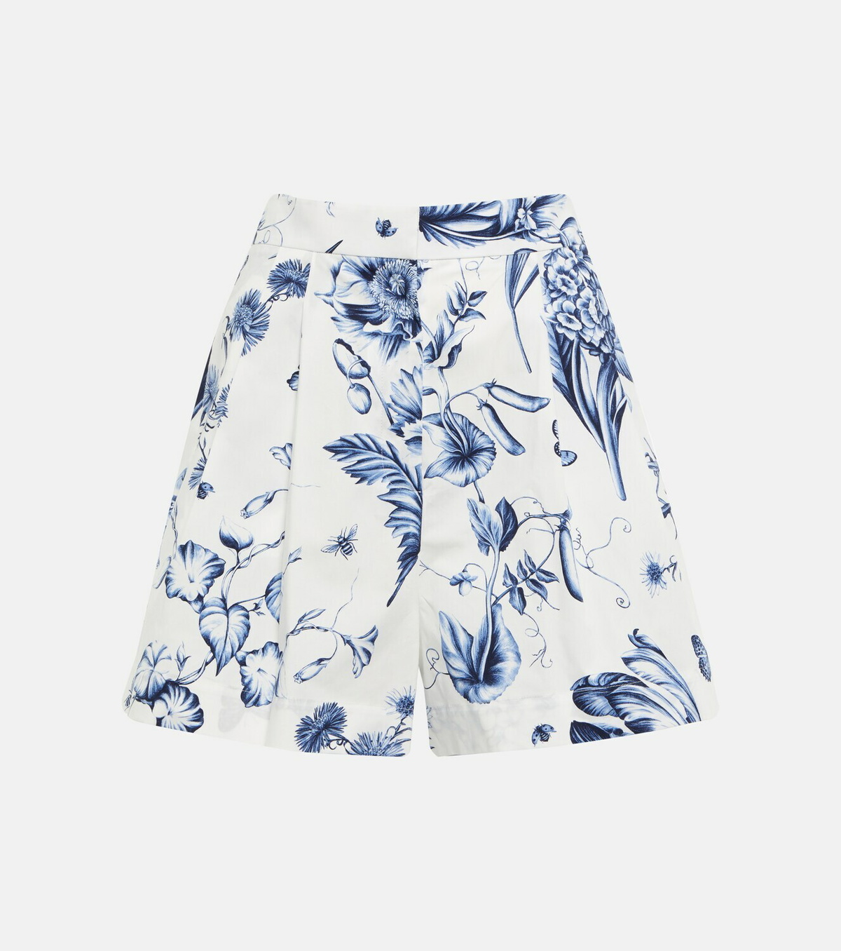 Oscar de la Renta Floral cotton poplin shorts