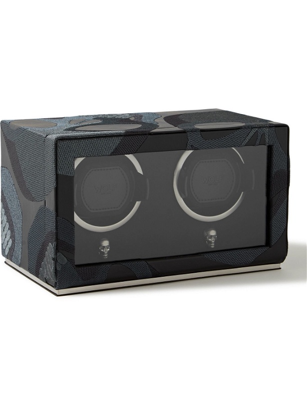 Photo: WOLF - Memento Mori Embroidered Double Watch Winder - Black