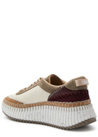Chloe Nama Panelled Leather Sneakers White
