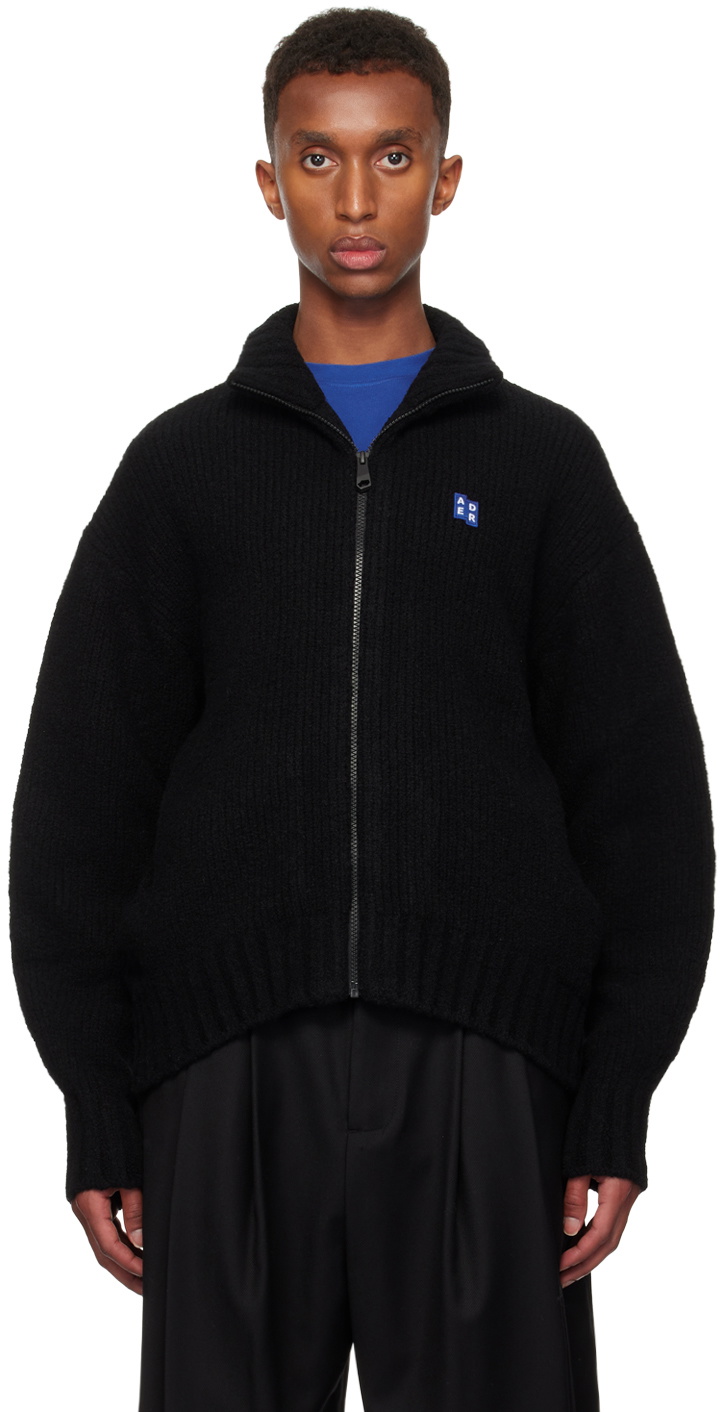 ADER error Black TRS Tag 01 Knit Zip-Up Sweater ADER error