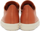 Rick Owens Orange Full Grain Low Sneakers