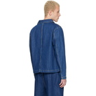 Merz b. Schwanen Blue Cropped Worker's Denim Jacket
