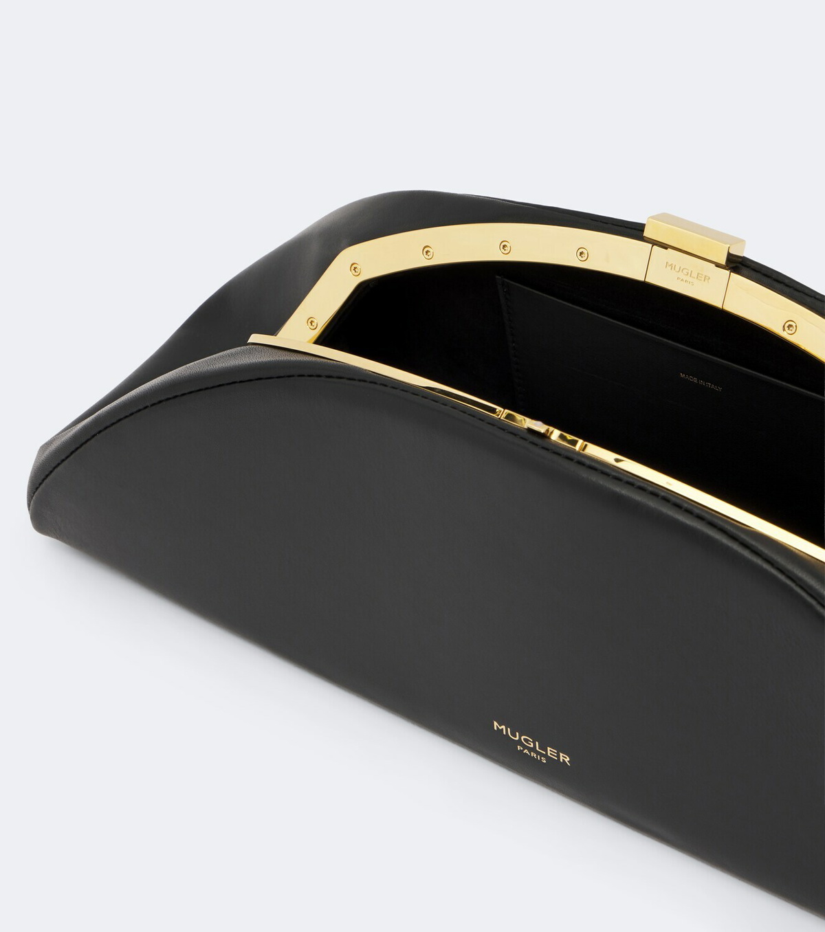 Mugler Lua leather clutch